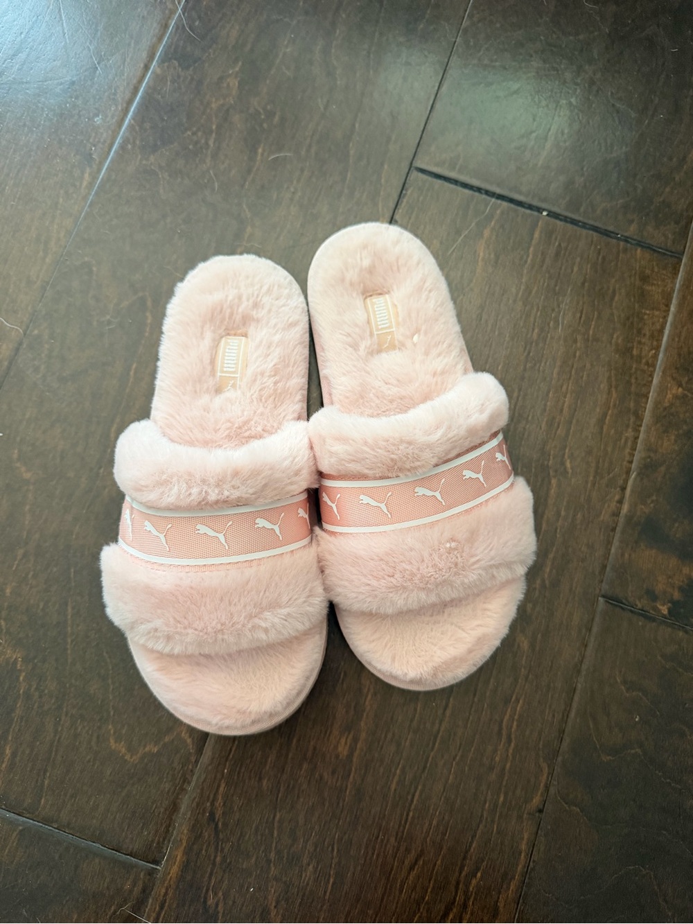 Puma Women’s Pink Plush Slide Slippers